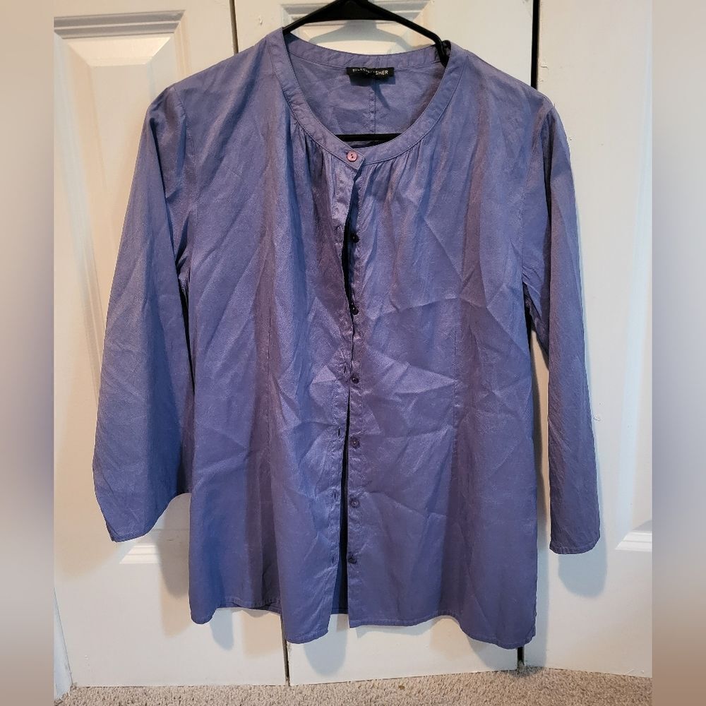 Eileen Fisher button down silk blouse